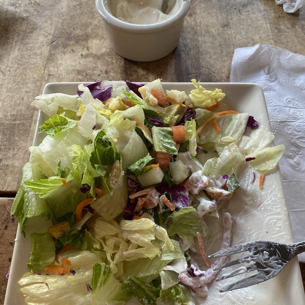 Salad with blue cheese dressing