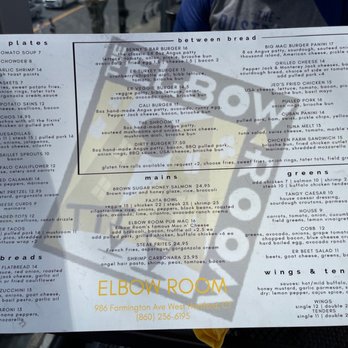 The Elbow Room - Menu - Sports Bars Near Me - West Hartford, Connecticut The Elbow Room - Menu - Sports Bars Near Me - West Hartford, Connecticut