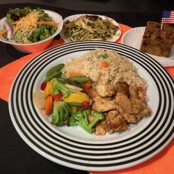 Chefs 4 Vets USA - Chicken stir fry, vegetable medley, fried rice, asian slaw, tossed salad, bread pudding