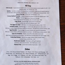 Vogel St Kitchen - Menu