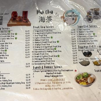 HaiCha - Menu - Oct 2025 - Bubble Tea Near Me - Pasadena, California
