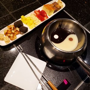 Photo of The Melting Pot - Westwood, NJ, United States. Yin and Yang Chocolate Fondue
