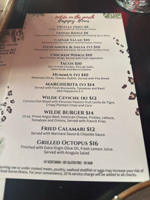 Menu photo 4 Wilde On The Porch Miami Beach, FL