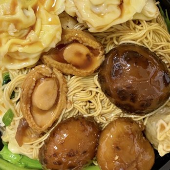 Bo’s Kitchen - Mushrooms/Abalone with shrimp won ton and Noodles. - Chicken Wings Near Me - Honolulu, Hawaii