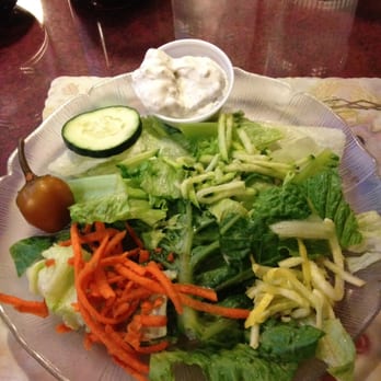 Sweet Basilico - Very thick BLAND blue cheese dressing with limp cucumber shavings - Italian Near Me - Estes Park, Colorado