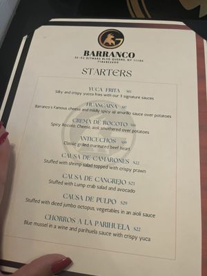 Menu photo 8 Barranco Astoria, NY