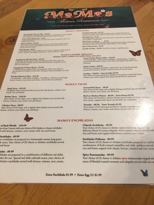 Menu photo 2 Mama's Mexican Resturant El Paso, TX Menu photo 2 Mama's Mexican Resturant El Paso, TX