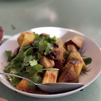 Mud Hen Water - Buttered ulu with black bean, sour orange and cilantro - Hawaiian Near Me - Honolulu, Hawaii Mud Hen Water - Buttered ulu with black bean, sour orange and cilantro - Hawaiian Near Me - Honolulu, Hawaii