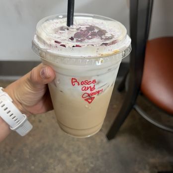 Chailo - Full picture of my regular sized rose and cream latte! They drew a cute heart on it too! - Coffee & Tea Near Me - Costa Mesa, California
