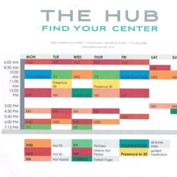 The Hub Savannah - New schedule as of January 2017.