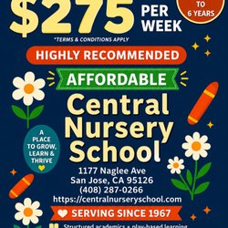 Central Nursery School - Now Only $275/week*
Ages 18 Months to 6 Years
*Terms & conditions apply.