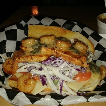 Mudbug Mobile Madness - Cajun dusted Mako shark served over lemon pepper slaw and topped with a shrimp Florentine sauce - Food Trucks Near Me Mudbug Mobile Madness - Cajun dusted Mako shark served over lemon pepper slaw and topped with a shrimp Florentine sauce - Food Trucks Near Me
