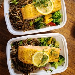 Salmon with Lentils Pilaf