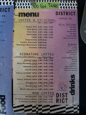Menu photo 1 District Coffee El Paso, TX