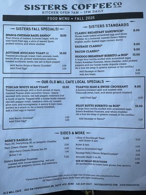 Menu photo 2 Sisters Coffee - The Old Mill Bend, OR