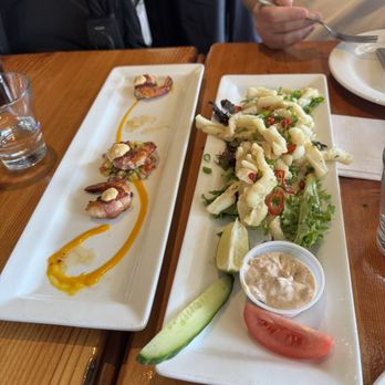 The Flying Otter - Bacon wrapped shrimp and gluten free calamari (partially eaten already) - Seafood Near Me - Victoria, British Columbia The Flying Otter - Bacon wrapped shrimp and gluten free calamari (partially eaten already) - Seafood Near Me - Victoria, British Columbia