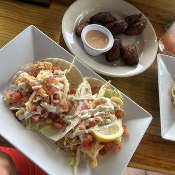 Duffy's - Fried fish tacos and sweet plantains - Coffee & Tea Near Me - Vieques, Puerto Rico Duffy's - Fried fish tacos and sweet plantains - Coffee & Tea Near Me - Vieques, Puerto Rico