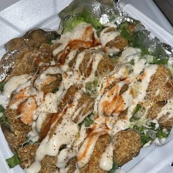 Naked City Fish & Grill - Fish salad, no tomatoes.