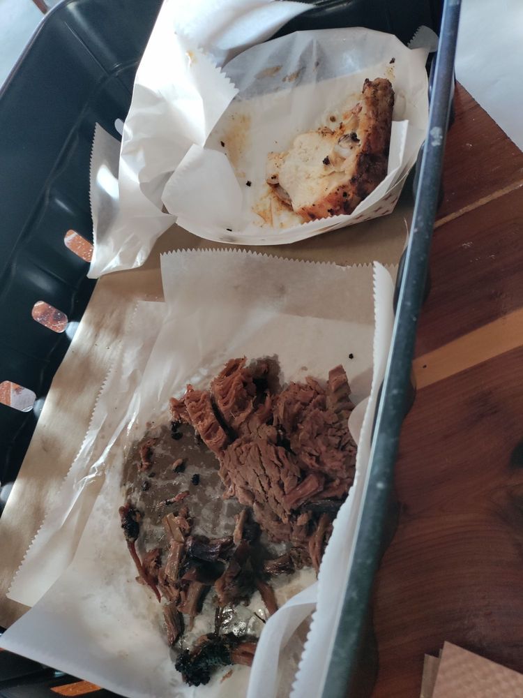 Food from Rudy's "Country Store" and Bar-B-Q