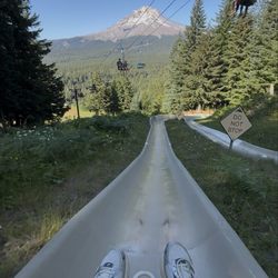 Mt. Hood Adventure Park - Alpine slide- check out that view of Mt. Hood