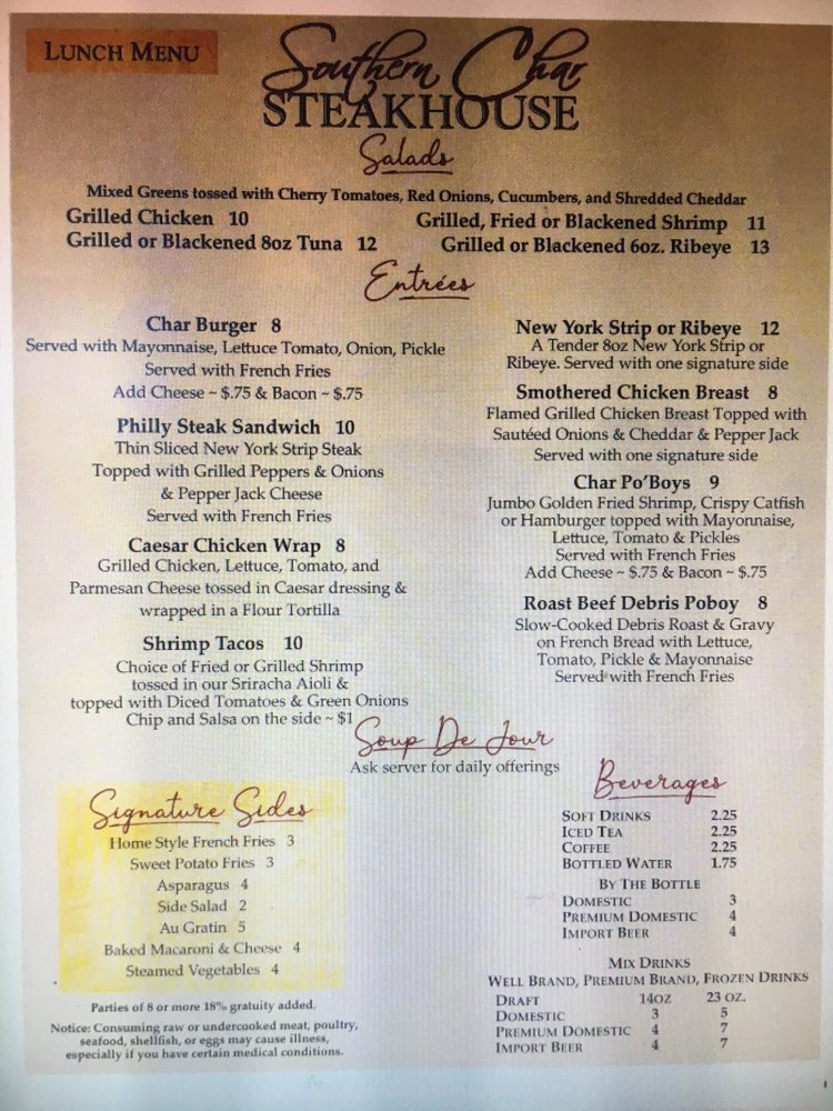 SOUTHERN CHAR STEAKHOUSE 14 Photos & 34 Reviews 210 W Canal St