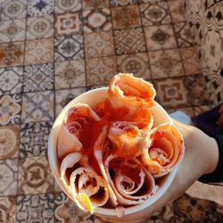 Karachi Tawa Ice Cream - Strawberry rolled icecream