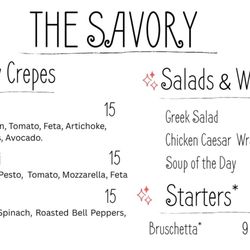 Savory Crepes menu & drinks