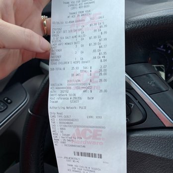 Cypress Ace Hardware - Receipt - Hardware Stores Near Me - Houston, Texas