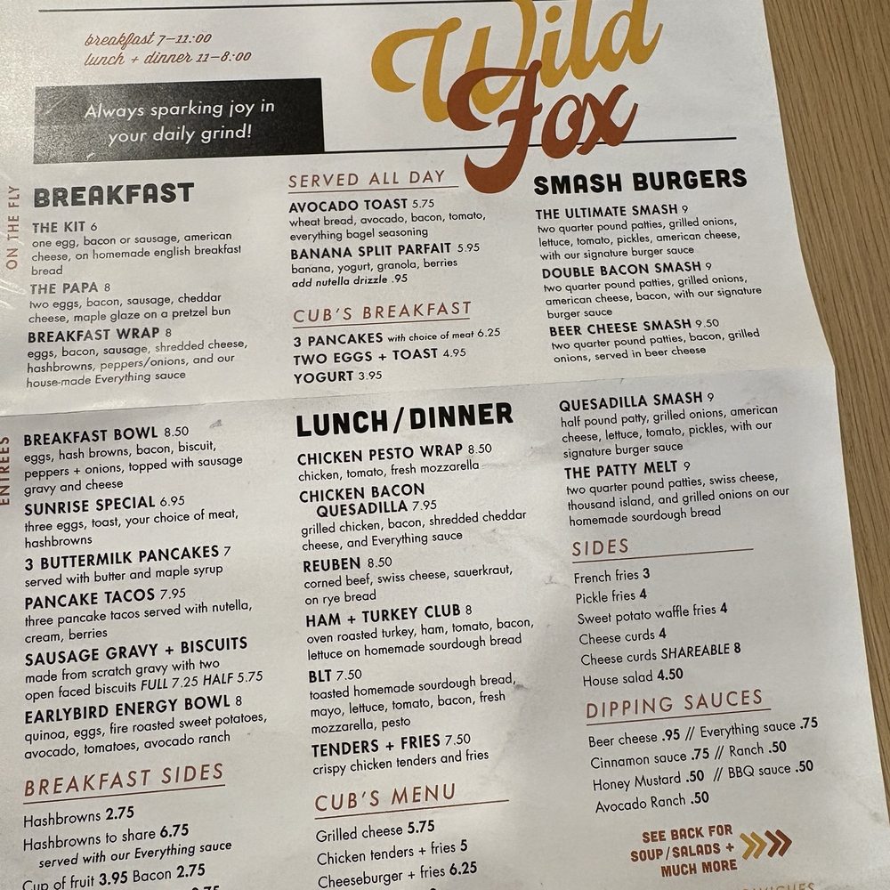 Wild Fox Cafe - Menu - Coffee & Tea Near Me - Apple Creek, Ohio Wild Fox Cafe - Menu - Coffee & Tea Near Me - Apple Creek, Ohio