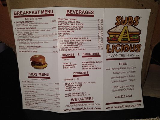 Menu photo 8 Subs A Licious San Jose, CA Menu photo 8 Subs A Licious San Jose, CA