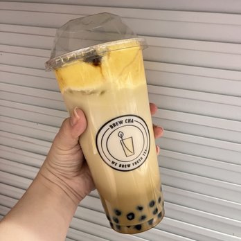 Brew Cha - Black Sugar Creme Brulee Latte GH 2.11.2023 - Bubble Tea Near Me - San Francisco, California