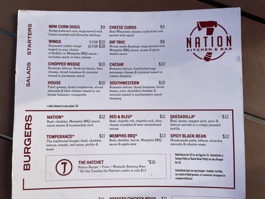 Menu photo 5 Nation Westwood Cincinnati, OH