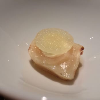 Saison - Grilled live scallop, celeriac purée, pear - New American Near Me - San Francisco, California