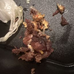 Beef falls apart like it's burnt to crisps. should look like shredded beef though.