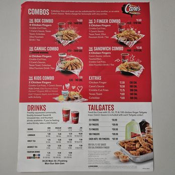 Raising Cane's - Menu as of October 2024 - Fast Food Near Me - Flushing, New York