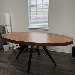 AFTER photo, table legs supported and repainted
