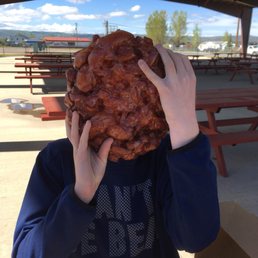 The large fritter was even larger than my sons large head.