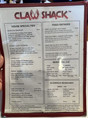 Menu photo 2 Claw Shack San Jose, CA