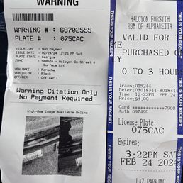 Citation and receipt.  The time of the receipt is 3 minutes prior to the citation.  Smh.