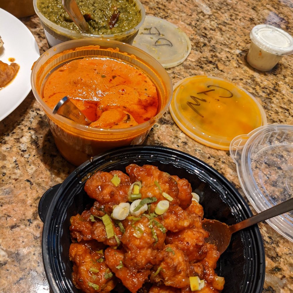 Curry on Fire - Manchurian cauliflower, chicken Tikka masala, spinach and lentils - Indian Near Me - Chicago, Illinois Curry on Fire - Manchurian cauliflower, chicken Tikka masala, spinach and lentils - Indian Near Me - Chicago, Illinois