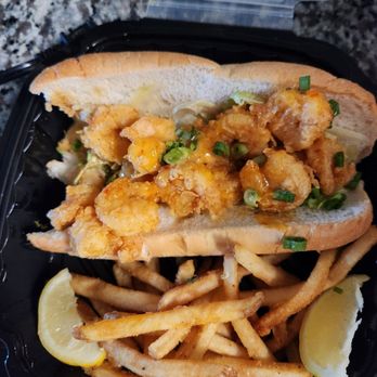 Bubba's 33 - Shrimp po boy and fries - Burgers Near Me - Avon, Indiana Bubba's 33 - Shrimp po boy and fries - Burgers Near Me - Avon, Indiana
