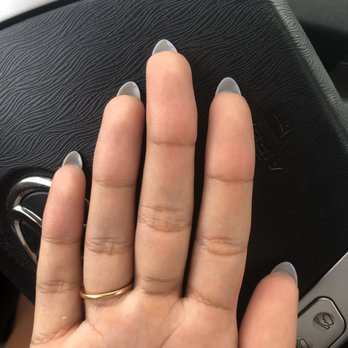 Platinum Nails - Right hand, can see nail polish and lack of consistency in this hand as well - Nail Salons Near Me - North Andover, Massachusetts Platinum Nails - Right hand, can see nail polish and lack of consistency in this hand as well - Nail Salons Near Me - North Andover, Massachusetts