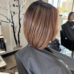 Bob haircut and balayage