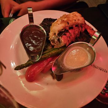 Sterlings Steakhouse - Surf and turf sirloin and lobster tail - Seafood Near Me - Laval, Quebec