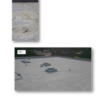 Valley Urethane Foam Roofing - Roof Before...and After! - Roofing Near Me - Cathedral City, California