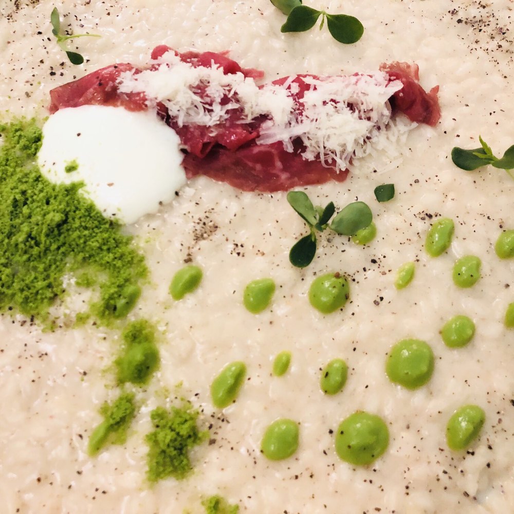 Hostaria Bibendum - Risotto with meat and green beans. - Italian Near Me - Florence, FI Hostaria Bibendum - Risotto with meat and green beans. - Italian Near Me - Florence, FI