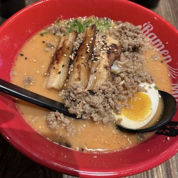 Ramen Mura - Spicy Tonkotsu Ramen with added ground pork - Ramen Near Me - Orange, California Ramen Mura - Spicy Tonkotsu Ramen with added ground pork - Ramen Near Me - Orange, California