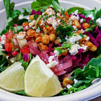 Poppo's Taqueria - a colorful salad with chickpeas, lettuce, and feta cheese - Mexican Near Me - Bradenton, Florida Poppo's Taqueria - a colorful salad with chickpeas, lettuce, and feta cheese - Mexican Near Me - Bradenton, Florida
