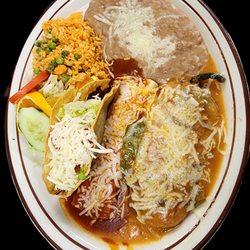 Bahia Ensenada Grill - combo plate- 1 chile relleno, 1 cheese enchilada, 1 beef taco