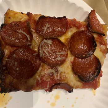 Dino's Tomato Pie - Pepperoni square slice - Pizza Near Me - Seattle, Washington